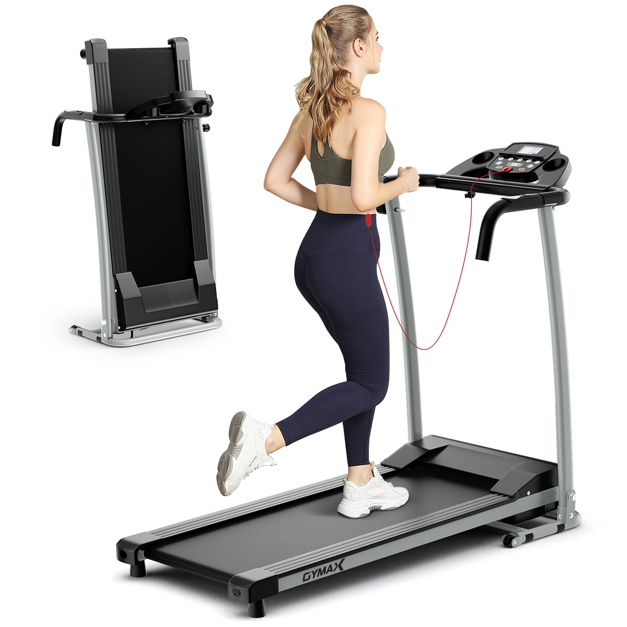 Gymax Folding Treadmill for Home Walking Running Machine w/ 12 Preset Programs - image 1 of 10