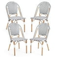 thumbnail image 1 of Gymax French Bistro Chair Set of 4 w/ Hand-woven Rattan Galvanized Metal Frame Outdoor, 1 of 9