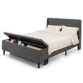 thumbnail image 1 of Gymax Full Upholstered Platform Bed Frame w/ Storage Ottoman Slats Support Grey, 1 of 9