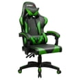 thumbnail image 1 of Gymax Gaming Chair Reclining Swivel Racing Office Chair w/Massage Lumbar Support Green, 1 of 10