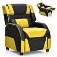 thumbnail image 1 of Gymax Gaming Recliner Sofa PU Leather Armchair for Kids Youth w/ Footrest Yellow, 1 of 10