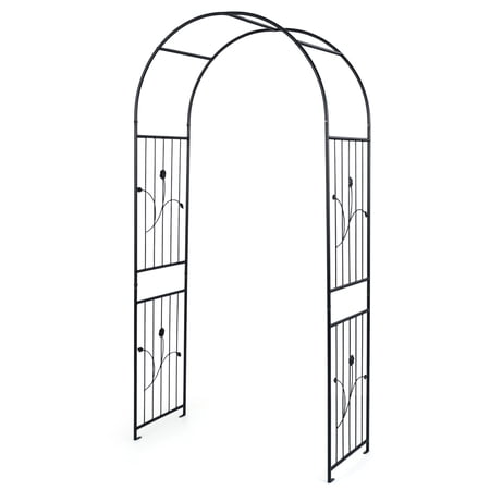 Gymax Garden Arch 87'' Tall Heavy Duty Metal Arbor Trellis Archway for Climbing Plants
