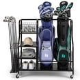 thumbnail image 1 of Gymax Golf Bag Storage Garage Organizer w/ Wheels Extra Storage Rack for Golf Clubs, 1 of 10