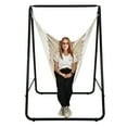 thumbnail image 1 of Gymax Hammock Chair Stand Hanging Padded Swing Heavy Duty Steel Outdoor Beige, 1 of 10