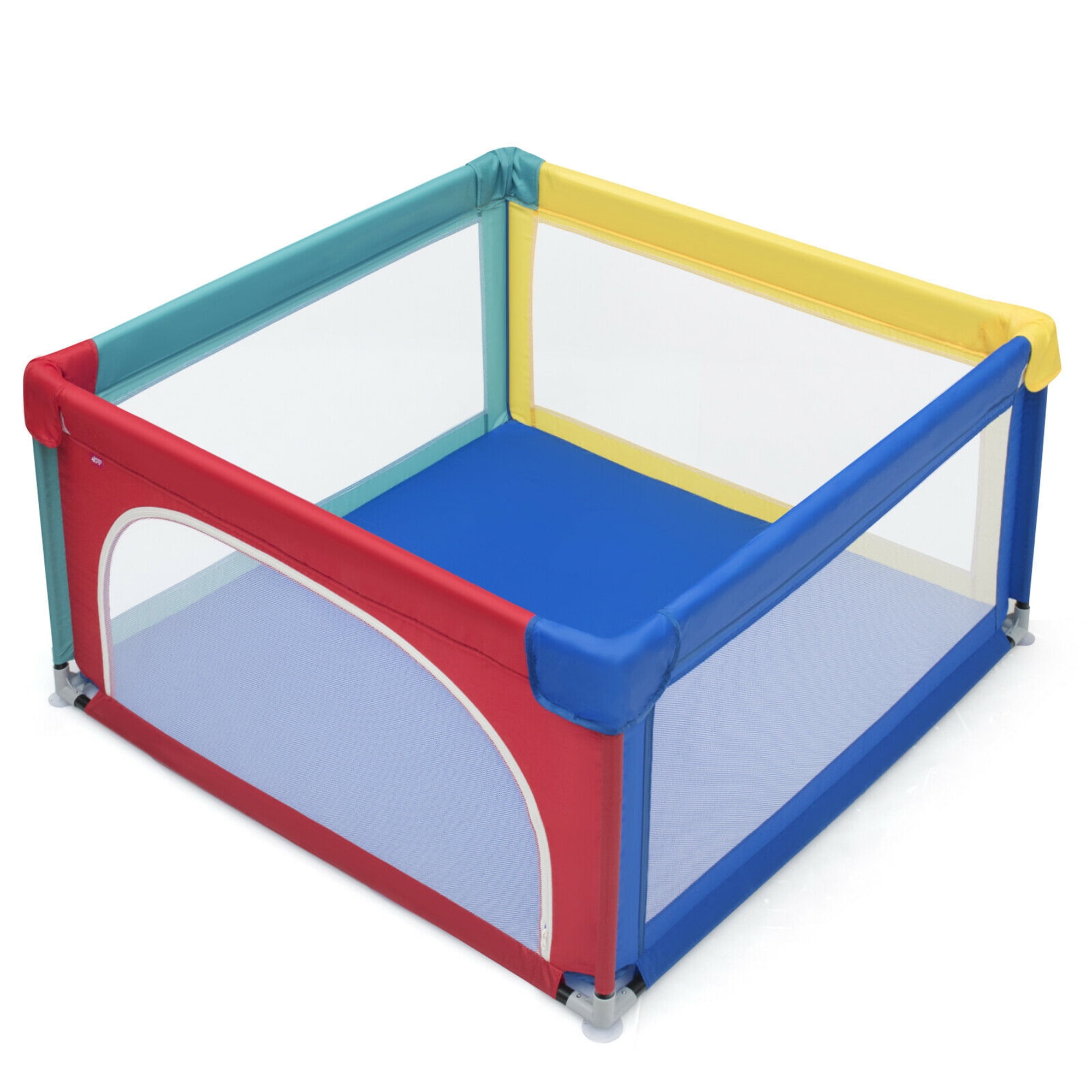 Gymax Infant Large Safety Play Center Yard Baby Playpen with 50 Ocean Balls, Multicolor, Unisex