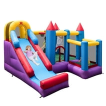 Gymax Inflatable Bounce House 5-in-1 Inflatable Bouncer Indoor & Outdoor Blower Excluded