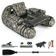 thumbnail image 1 of Gymax Inflatable Float Tube w/ Fish Ruler Rod Holder Storage Pockets Flippers Paddle, 1 of 10