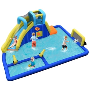 Gymax Inflatable Water Slide Bounce House Climbing Wall without Blower