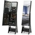 thumbnail image 1 of Gymax Jewelry Cabinet Armoire Full Length LED Mirror W/ 6 Drawers & Makeup Shelf Black, 1 of 10