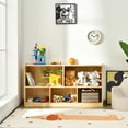 thumbnail image 1 of Gymax Kids 2-Shelf Wood Bookcase Organizer 5-Cube Storage Cabinet Natural, 1 of 10