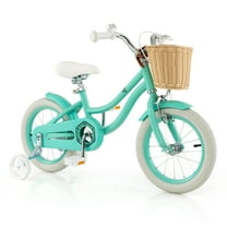 Gymax Kids Bike for Boys & Girls Aged 3-8 Years Old 14'' Children Bicycle w/ Training Wheels Green