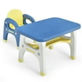 thumbnail image 1 of Gymax Kids Dinosaur Table and Chair Set Activity Study Desk w/ Building Blocks, 1 of 10