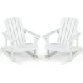 thumbnail image 1 of Gymax 2PCS Kid Adirondack Rocking Chair Outdoor Solid Wood Slatted seat Backrest White, 1 of 10