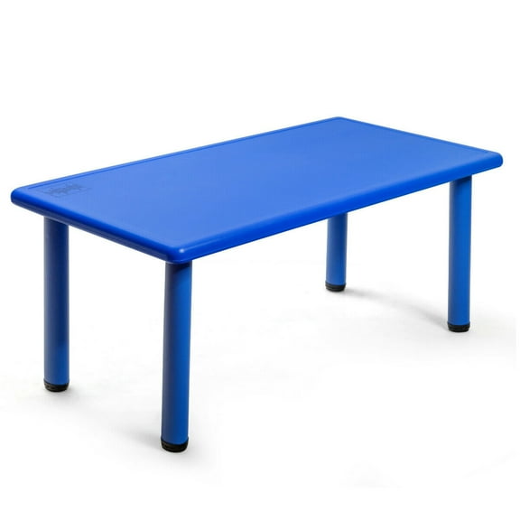 Gymax Kids Plastic Rectangular Learn and Play Table Playroom Kindergarten Home Blue