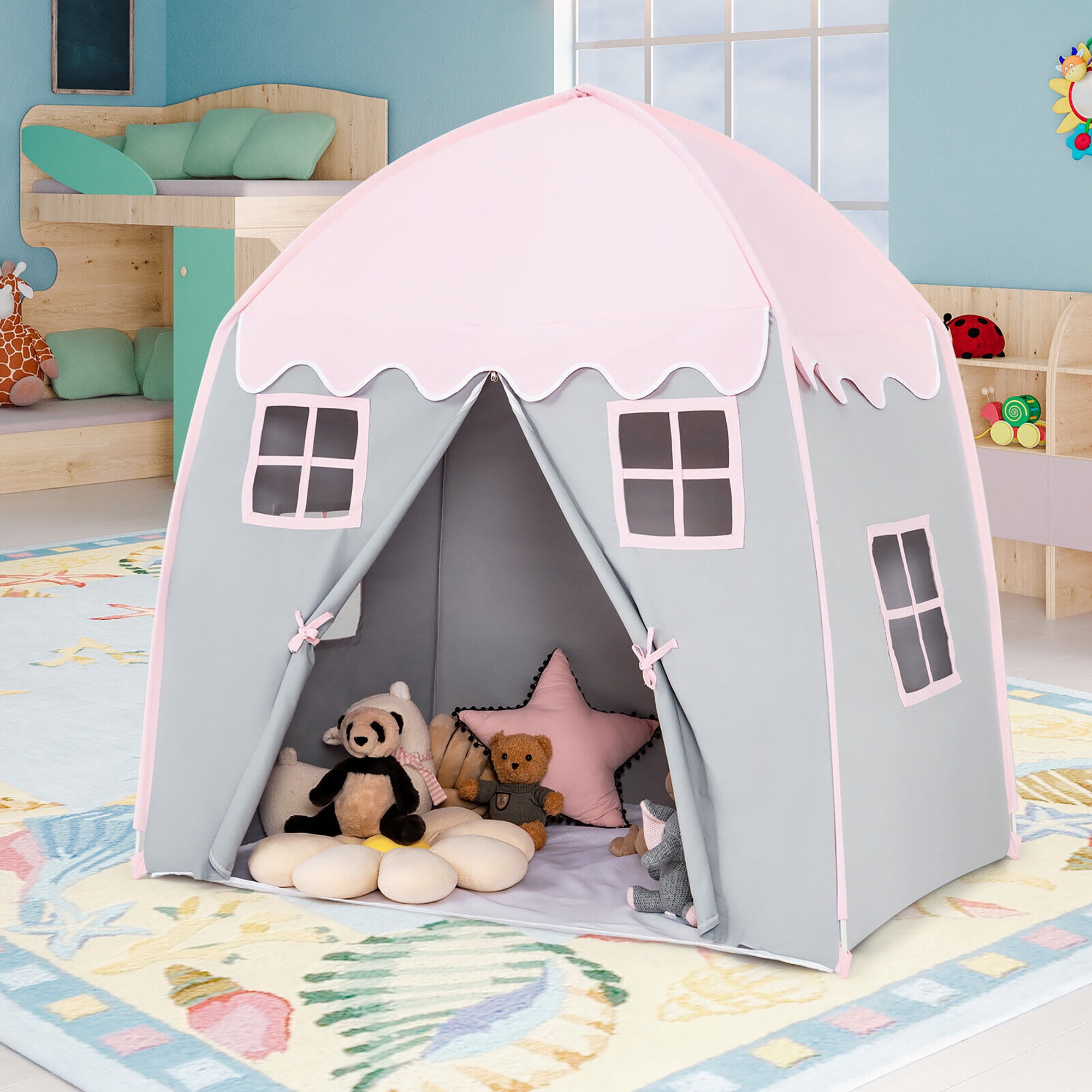 Magic Mixies Castle Play Tent for Girls and Boys, Easy Set-up for Instant  Play, Easy to Assemble, Castle Princess Playhouse, 31.5” x 45.28” (DxH)