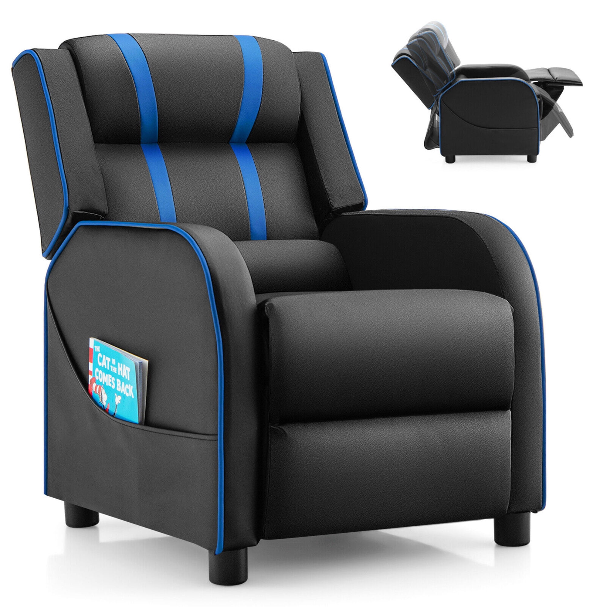 Gymax Kids Recliner Chair Ergonomic Leather Sofa Armchair w