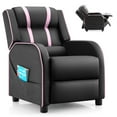 thumbnail image 1 of Gymax Kids Recliner Chair Ergonomic Leather Sofa Armchair w/Footrest Side Pocket Pink, 1 of 10