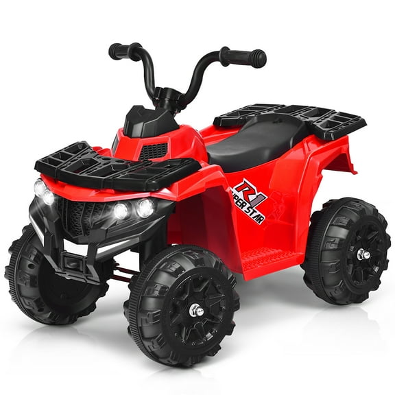 Gymax Kids Ride On Car 6V Battery Powered ATV w/4 Anti-skid Wheels Music Player Red
