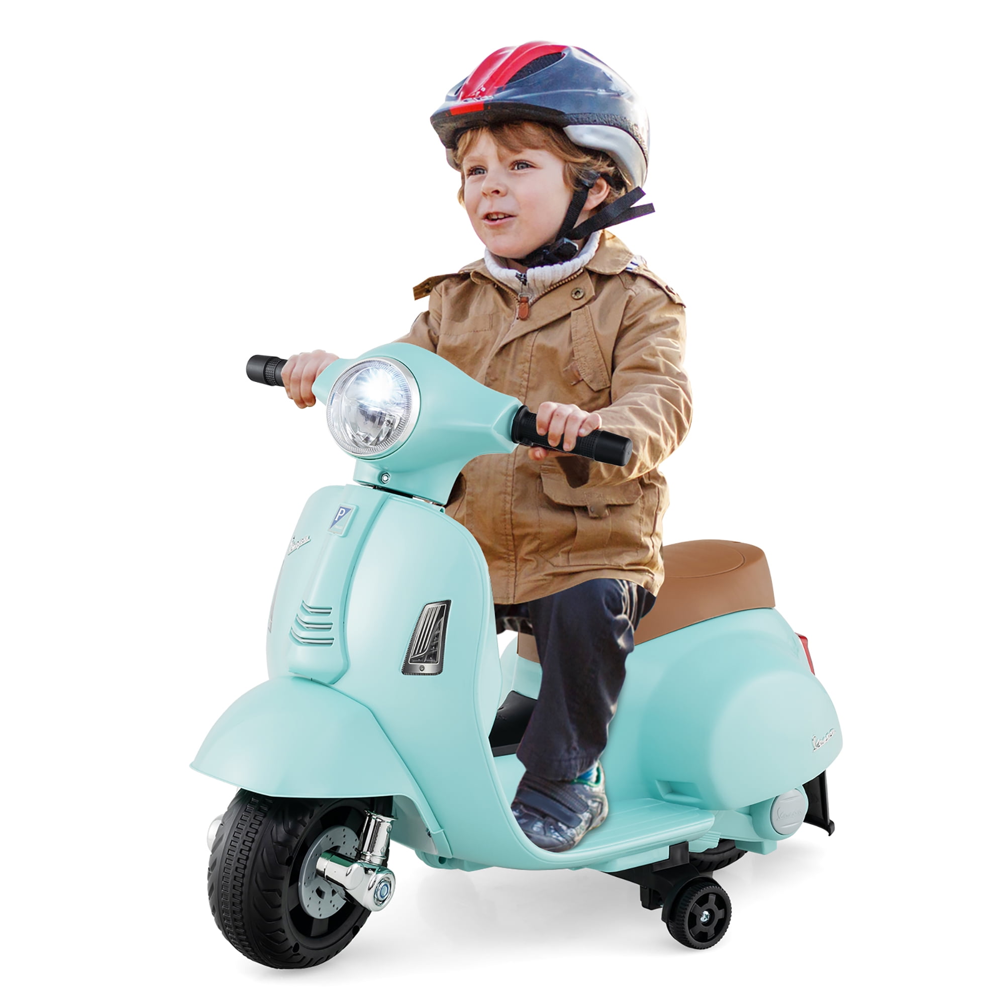 Gymax Kids Ride on Motorcycle w/ Training Wheels Headlight Horn 6V Battery Green