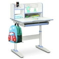 thumbnail image 1 of Gymax Kids Writing Desk Student Study Table Height Adjustable w/Tilt Desktop Blue, 1 of 10