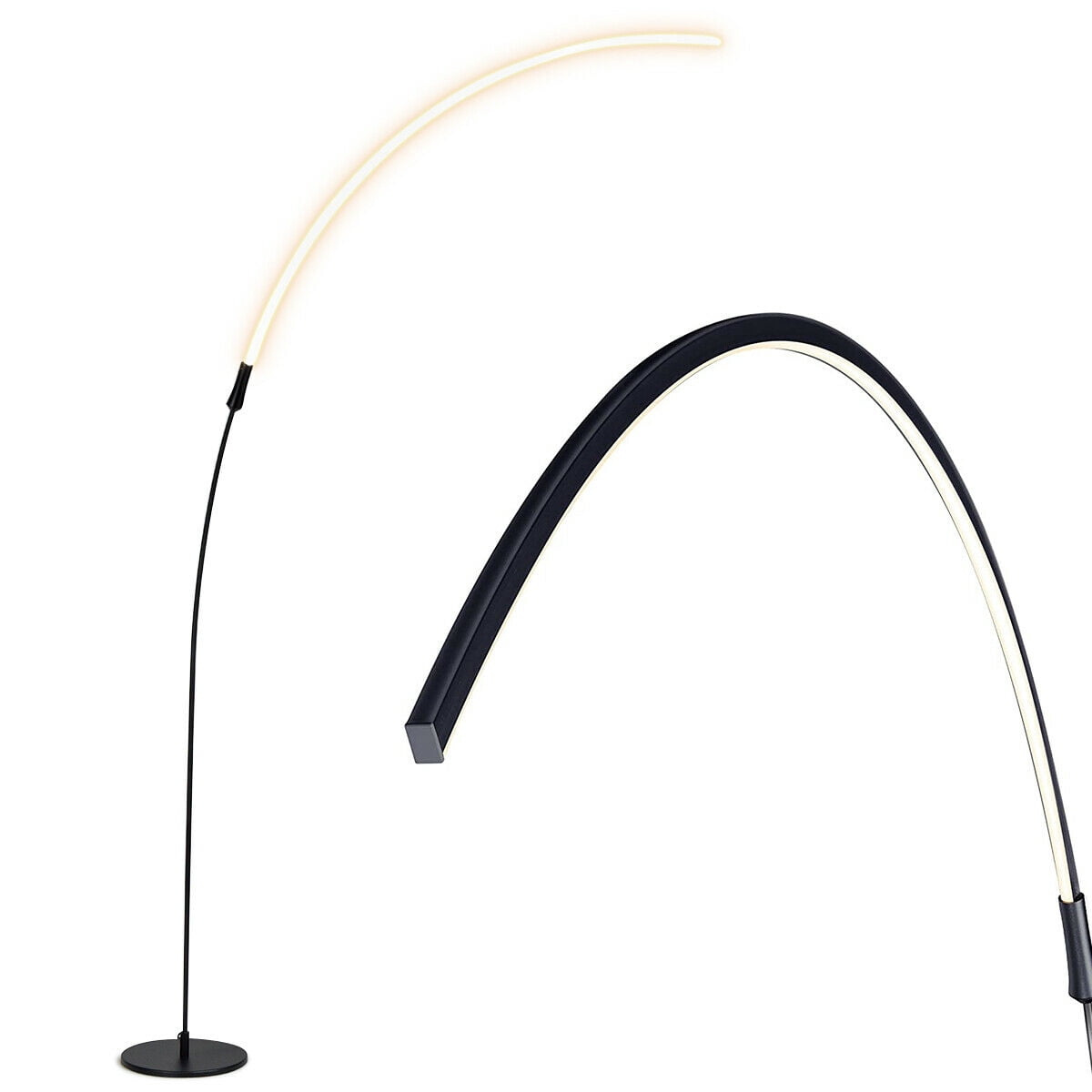 Gymax LED Arc Floor Lamp Modern Minimalist Standing Lamp w/ 3 ...