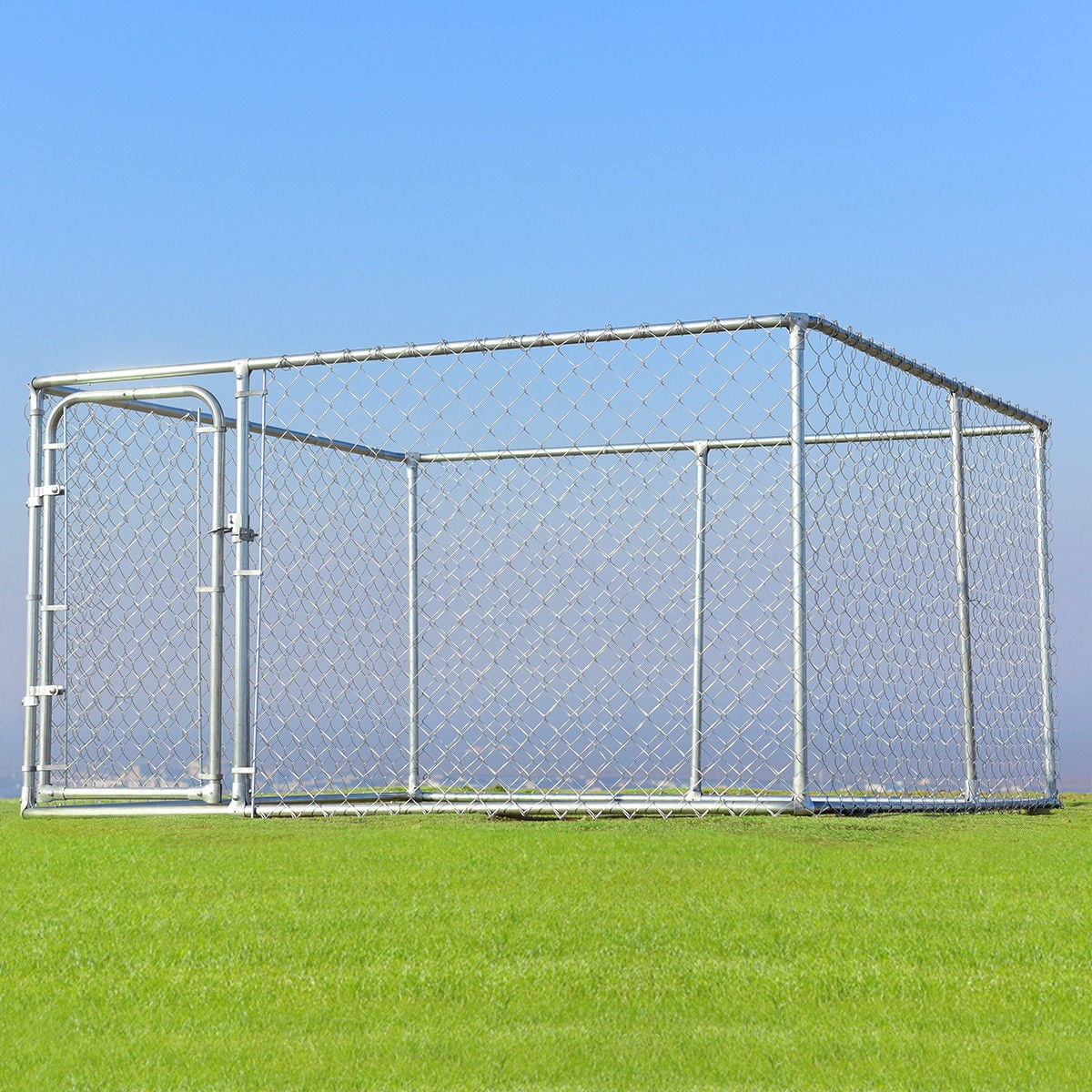 Gymax Outdoor Weatherproof Large Pet Dog Run House Kennel Gymax Outdoor Weatherproof Large Pet Dog Run House Kennel