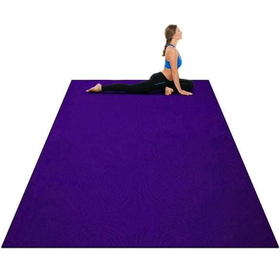 Gymax Large Yoga Mat 6' x 4' x 8 mm Thick Workout Mats for Home Gym Flooring Purple