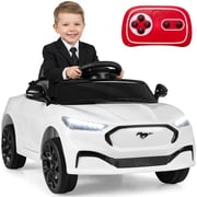Gymax Licensed Ford Mach E Electric Vehicle w/Parent Control LED Lights Horn Music White