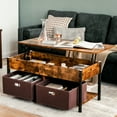 thumbnail image 1 of Gymax Lift Top Coffee Table Multifunctional Pop-up Central Table with Lifting Tabletop Rustic Brown, 1 of 9