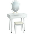 thumbnail image 1 of Gymax Makeup Vanity Dressing Table Set w/ Touch Screen Padded Stool White, 1 of 8