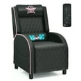 thumbnail image 1 of Gymax Massage Gaming Recliner Chair Leather Single Sofa Home Theater Seat Pink, 1 of 10