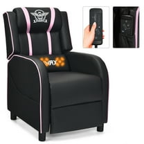 Gymax Massage Gaming Recliner Chair Racing Single Lounge Sofa Home Theater Seat Pink