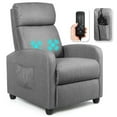 thumbnail image 1 of Gymax Massage Recliner Chair Single Sofa Fabric Padded Seat Theater Home w/ Footrest, 1 of 8