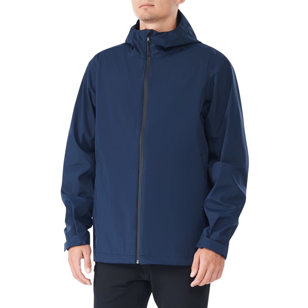 Gymax Men's Windproof Rain Jacket Hooded Coat w/ Cuff Navy Size M