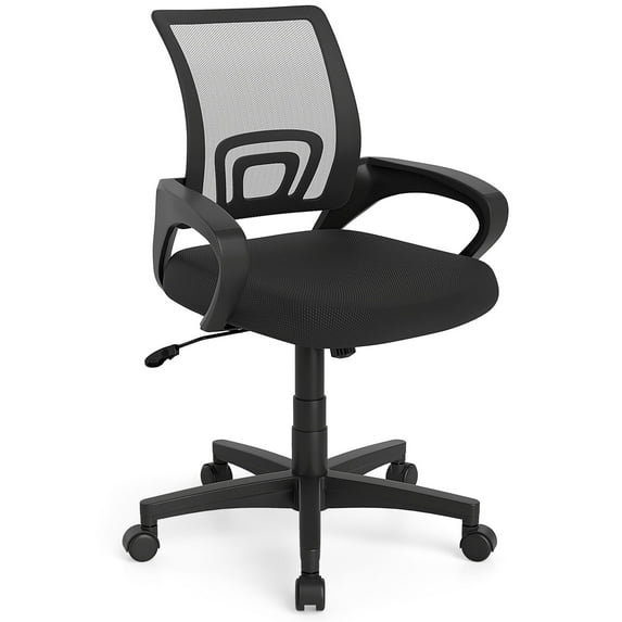 Gymax Mesh Office Chair Ergonomic Computer Desk Chair w/Lumbar Support Armrests Black