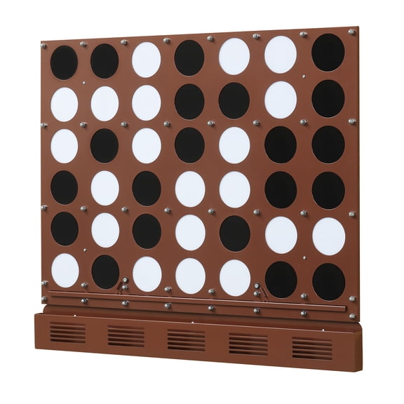 Gymax Metal Connect-4 Game Wall-mounted Jumbo 4-in-a-Row Game w/ Acrylic Discs Walnut