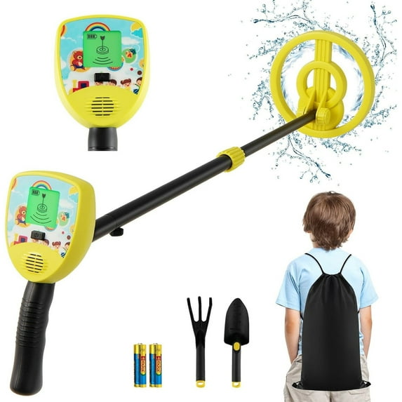 Gymax Metal Detector for Kids Waterproof Kids Metal Detector w/ Waterproof Search Coil