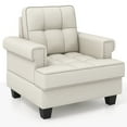 thumbnail image 1 of Gymax Mid-century Modern Accent Armchair with Thick Pillow & Cushion Studded Chair Beige, 1 of 8