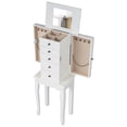 thumbnail image 1 of Gymax Mirrored Armoire Jewelry Cabinet Free Standing Organizer Storage Box Chest White, 1 of 9
