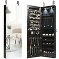 thumbnail image 1 of Gymax Mirrored Wall & Door Mounted Jewelry Storage Cabinet Organizer W/ Lights&Drawer, 1 of 9