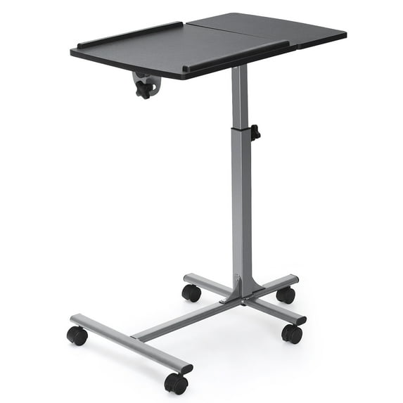 Gymax Mobile Laptop Stand on Wheels Height Adjustable Overbed Sofa Side Table