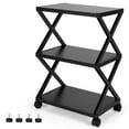 thumbnail image 1 of Gymax Mobile Printer Stand 3 Tier Storage Shelves Printer Cart w/ Pads Black, 1 of 10