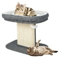 thumbnail image 1 of Gymax Modern Cat Tree Tower Cat Activity Tower w/ Large Plush Perch Grey, 1 of 10