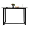 thumbnail image 1 of Gymax Modern Dining Table for 4 People w/ Metal Frame Bamboo Top Black, 1 of 10