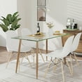 thumbnail image 1 of Gymax Modern Glass Rectangular Dining Table Dining Room Table W/Metal Legs For Kitchen, 1 of 6