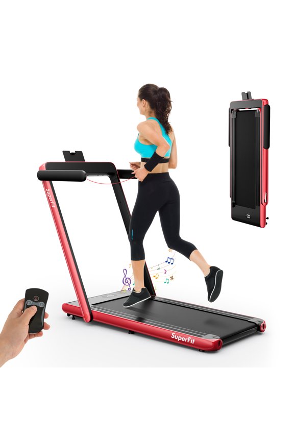 Motorized Treadmill Folding Under Desk Electric Treadmill W/APP Red