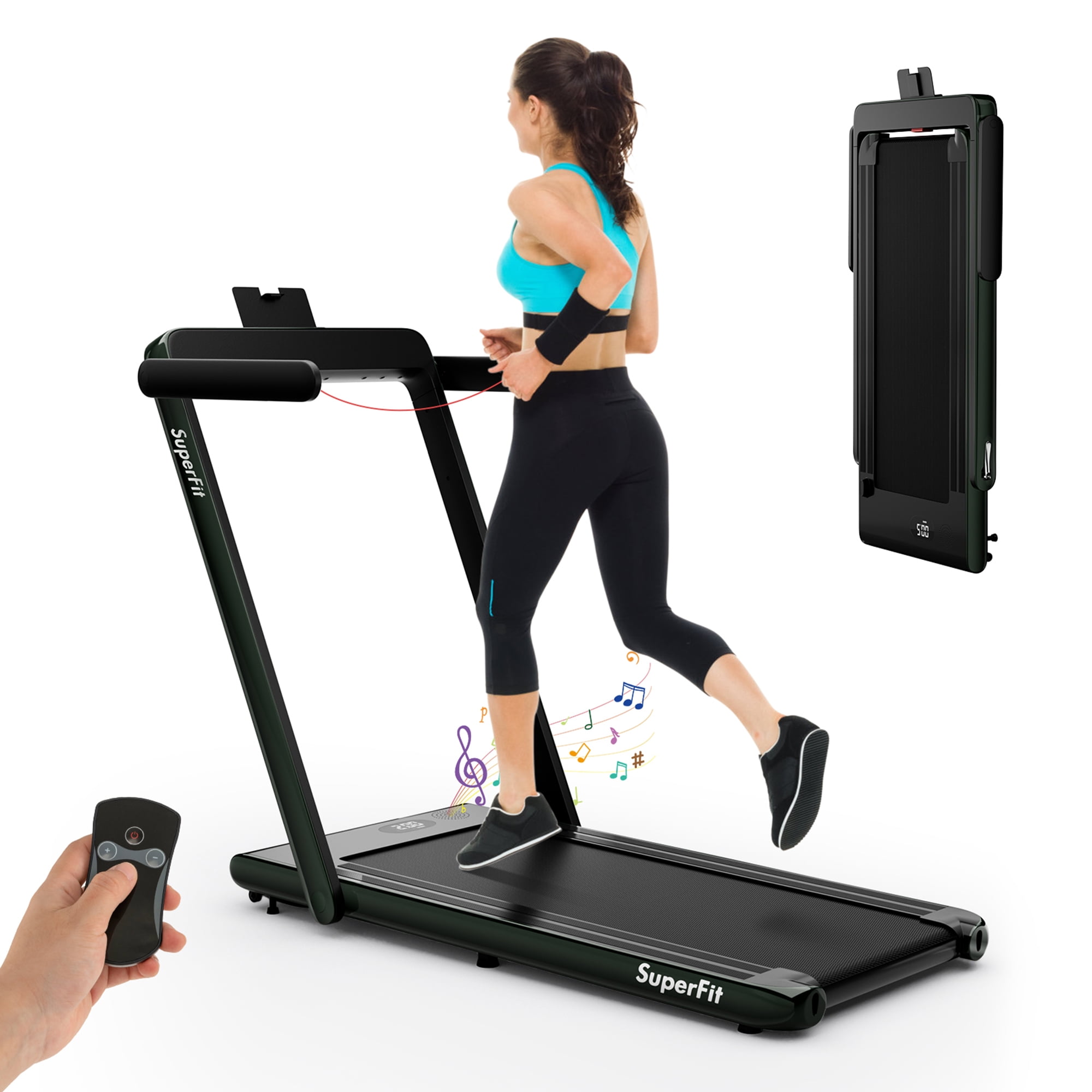 Gymax Motorized Treadmill Folding Under Desk Electric Treadmill w/ APP Green