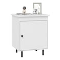 thumbnail image 1 of Gymax Nightstand Mid Century Modern End Table w/Door Heavy-Duty Metal Legs for Bedroom, 1 of 9