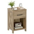thumbnail image 1 of Gymax Nightstand Sofa Side Table Rustic End Table w/ Drawer & Shelf for Living Room, 1 of 9