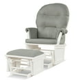 thumbnail image 1 of Gymax Nursery Collection Kids Modern Ergonomic Rocking Chair with Ottoman, Light Grey, 1 of 9